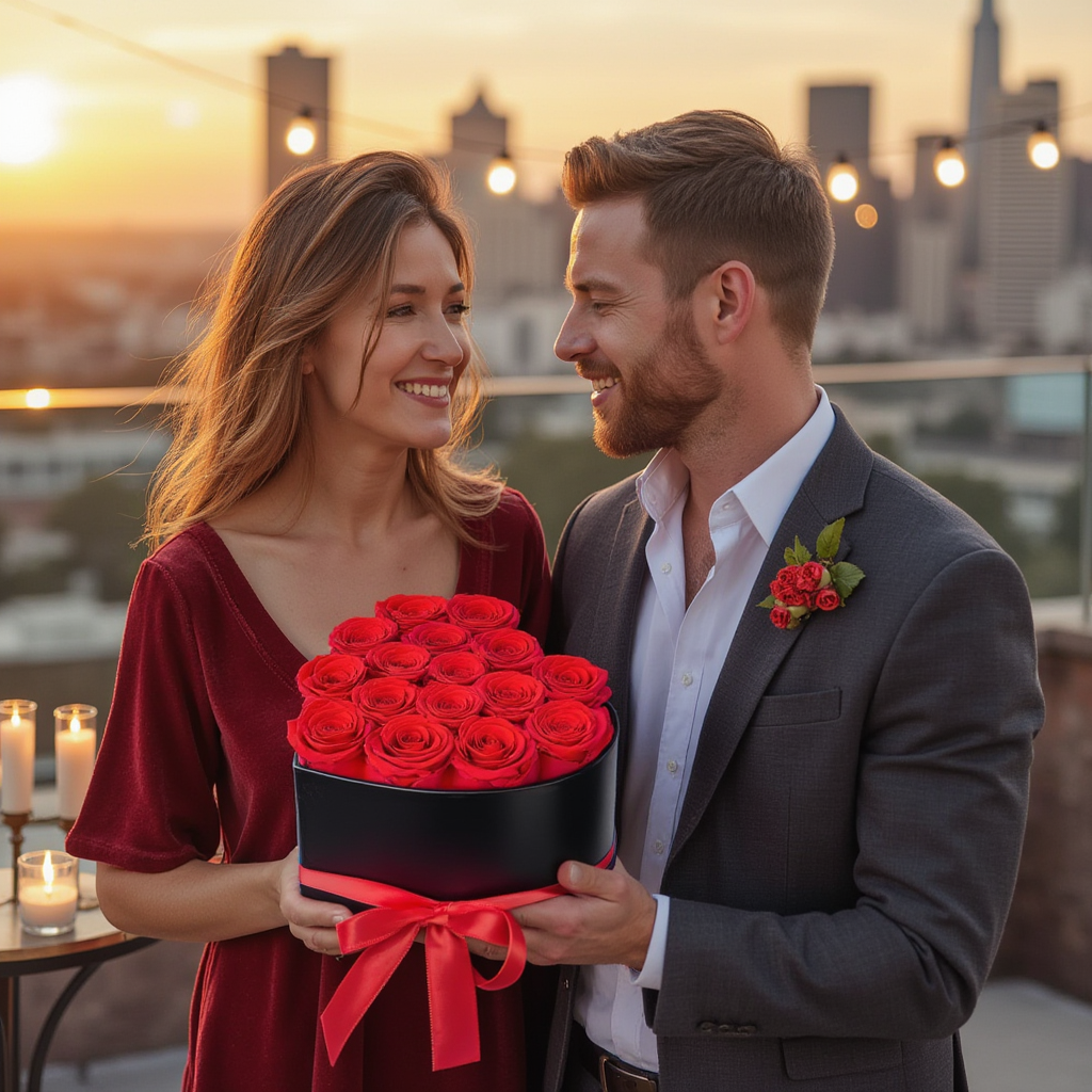 7 Preserved Roses in Heart Box – Forever Rose Gift for Special Occasions