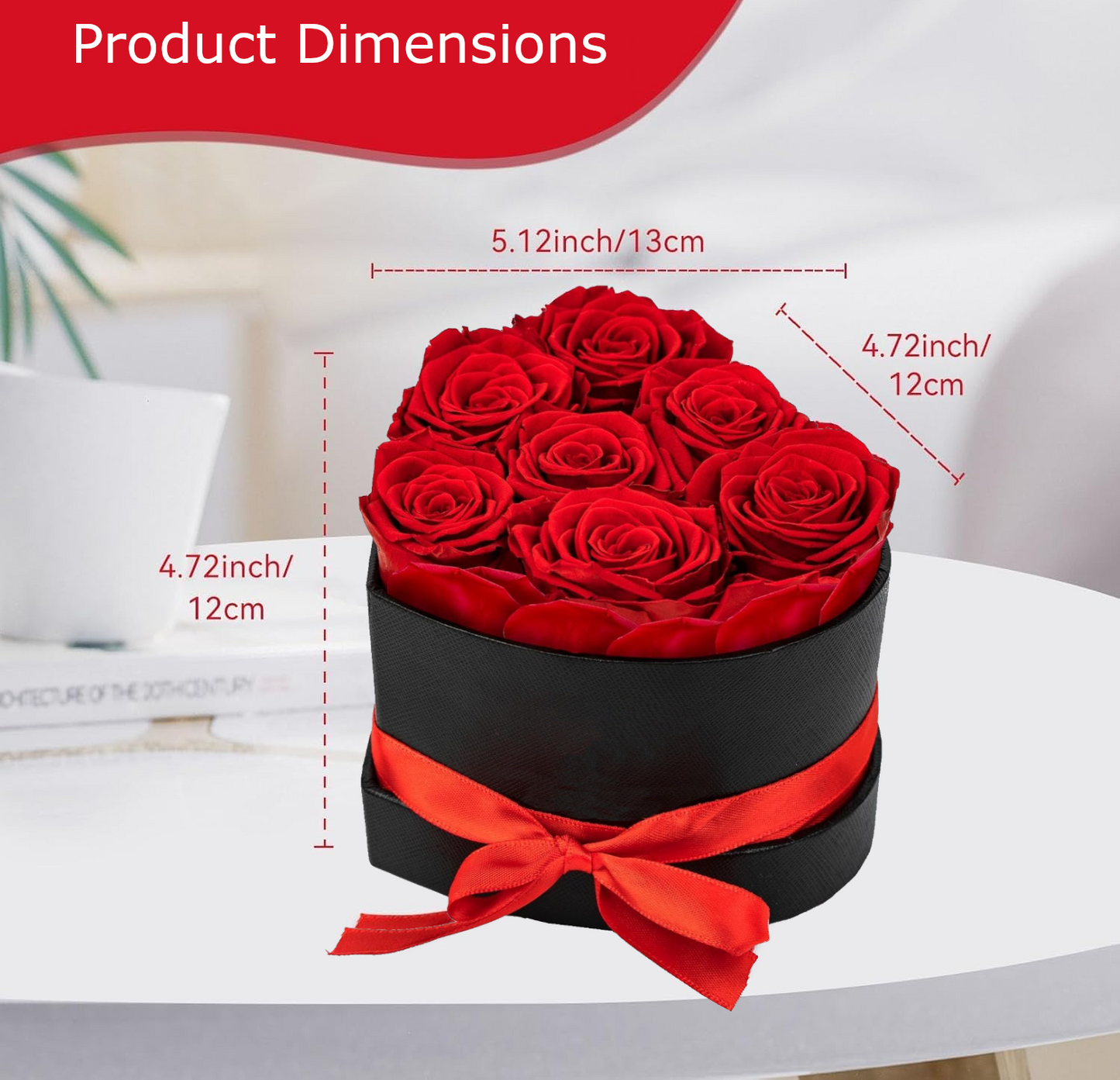 7 Preserved Roses in Heart Box – Forever Rose Gift for Special Occasions