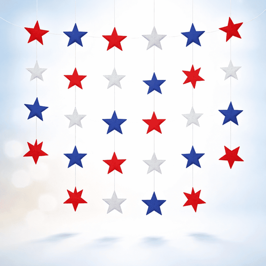 Patriotic Star Garland Banner 4 Pack - 52 Ft Total image 2