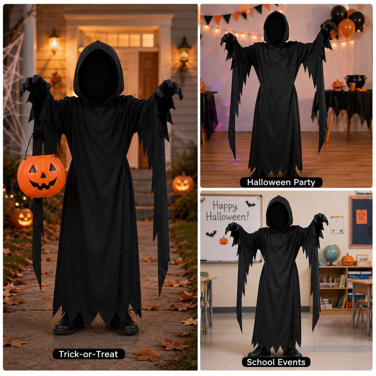 Festive Find Store Scary Unisex Halloween Fancy-Dress Costume Adult, Teens and Kids