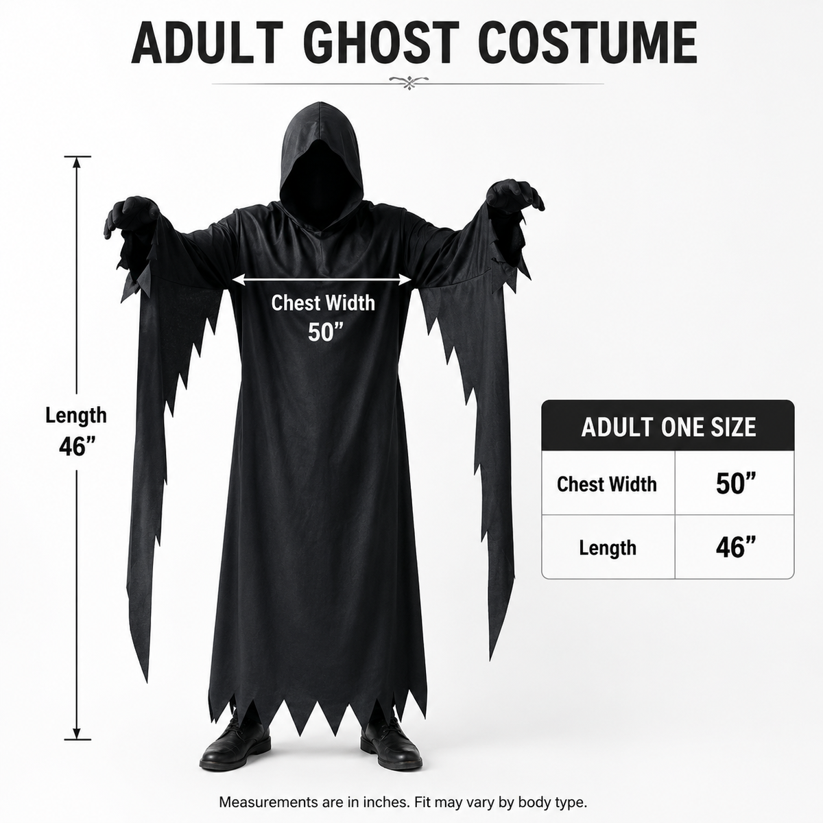 Festive Find Store Scary Unisex Halloween Fancy-Dress Costume Adult, Teens and Kids