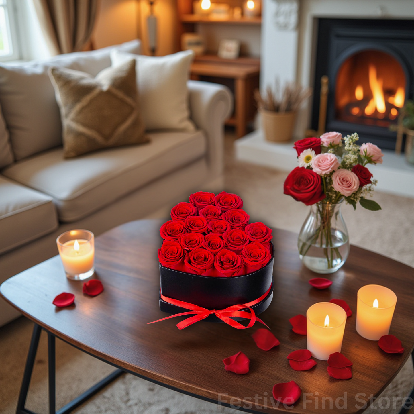 16 Preserved Roses in Heart Box – Forever Rose Gift for Special Occasions