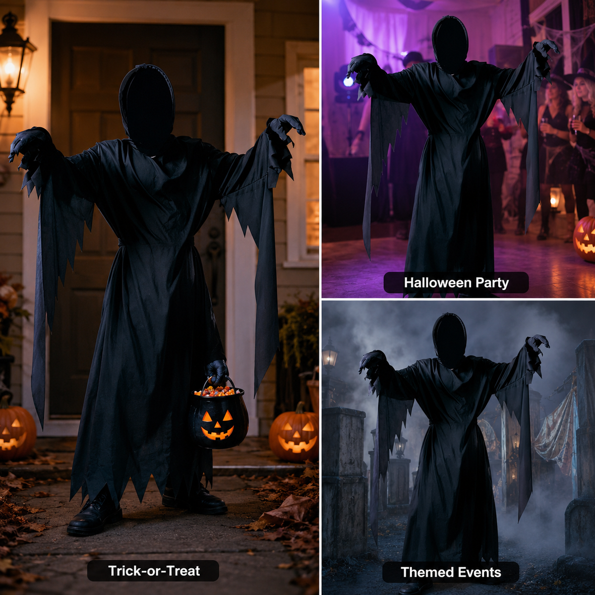 Festive Find Store Scary Unisex Halloween Fancy-Dress Costume Adult, Teens and Kids