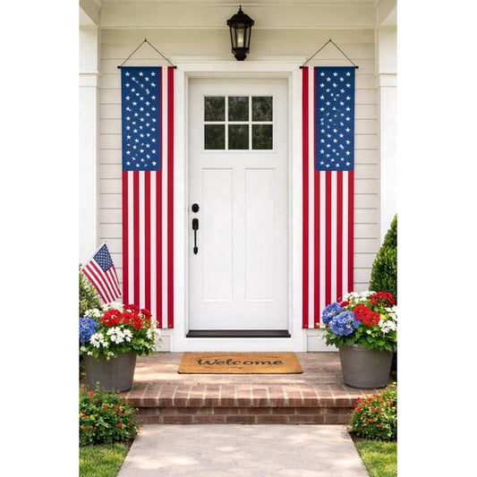 4th of July Patriotic Porch Banners - 2 Pack