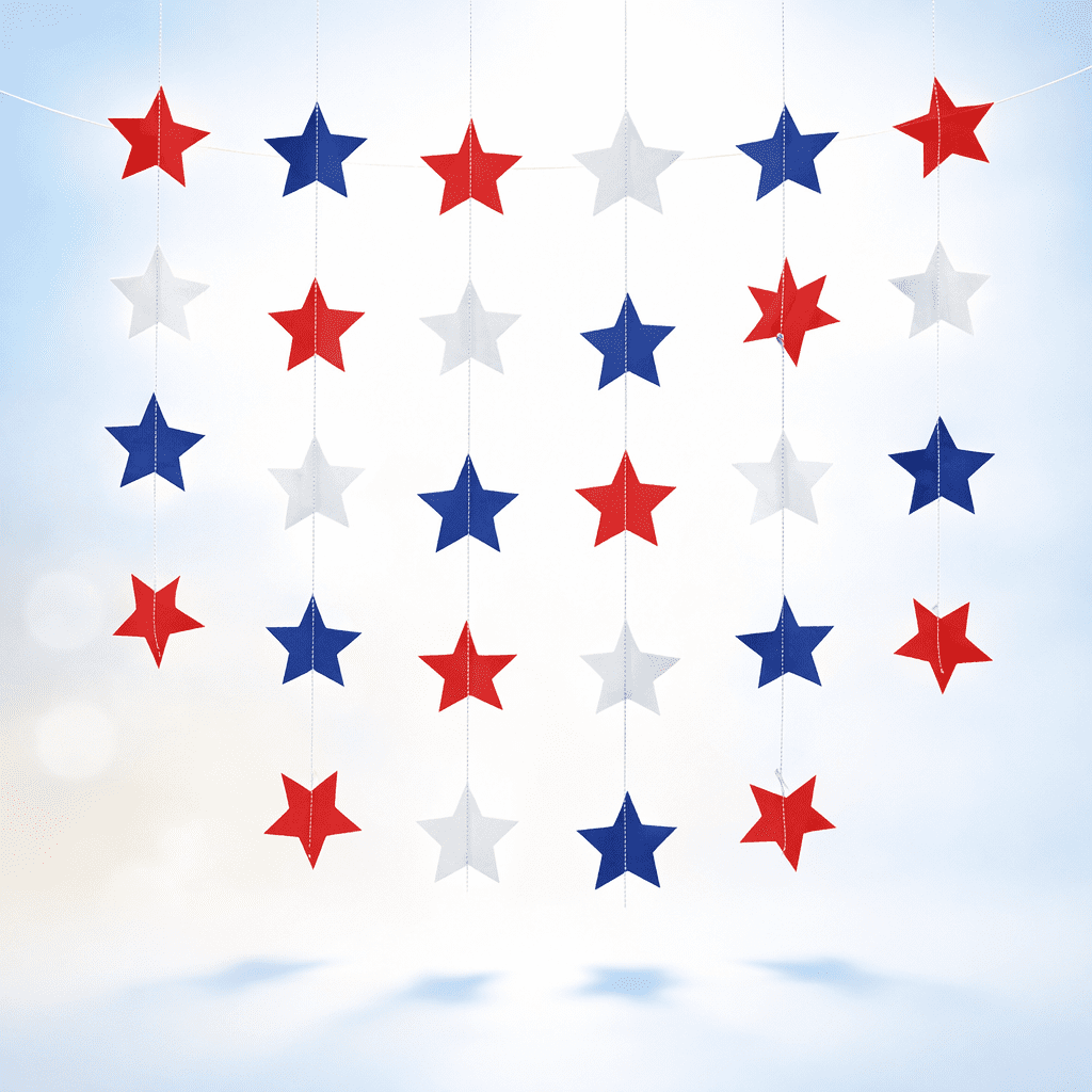 Patriotic Star Garland Banner 4 Pack - 52 Ft Total image 5