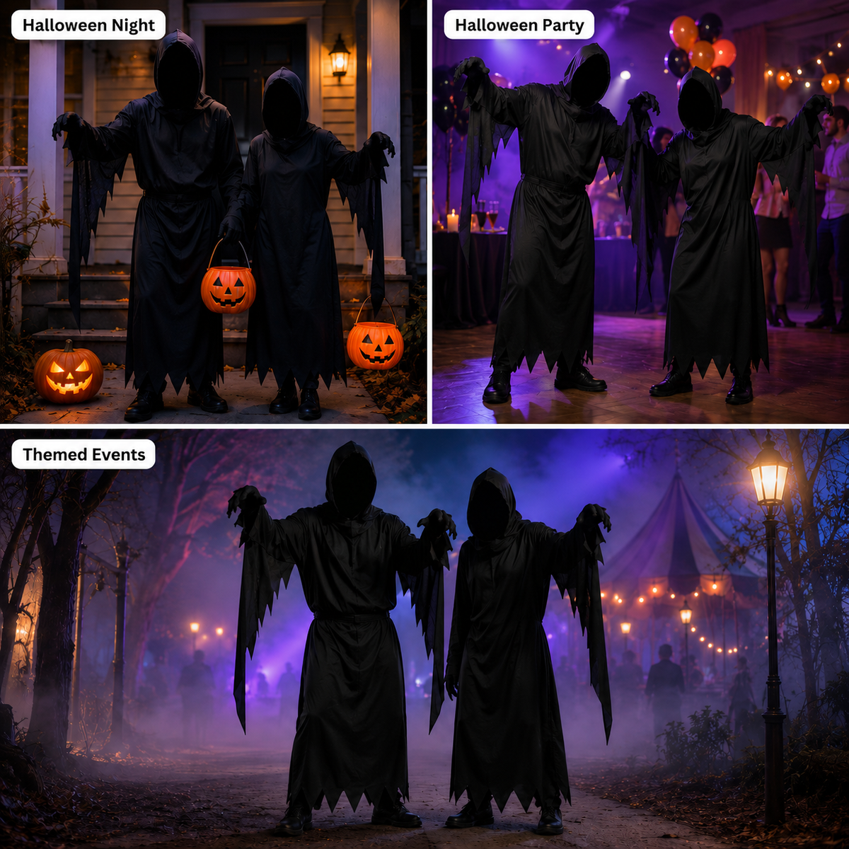 Festive Find Store Scary Unisex Halloween Fancy-Dress Costume Adult, Teens and Kids