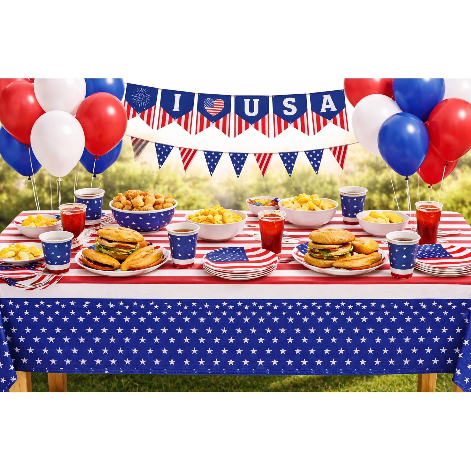 Patriotic Party Supplies Set for 24 Guests - 100 Pieces image 5