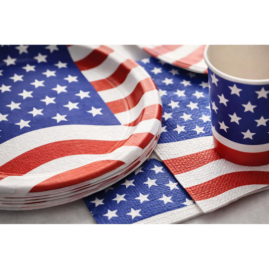 Patriotic Party Supplies Set for 24 Guests - 100 Pieces image 2