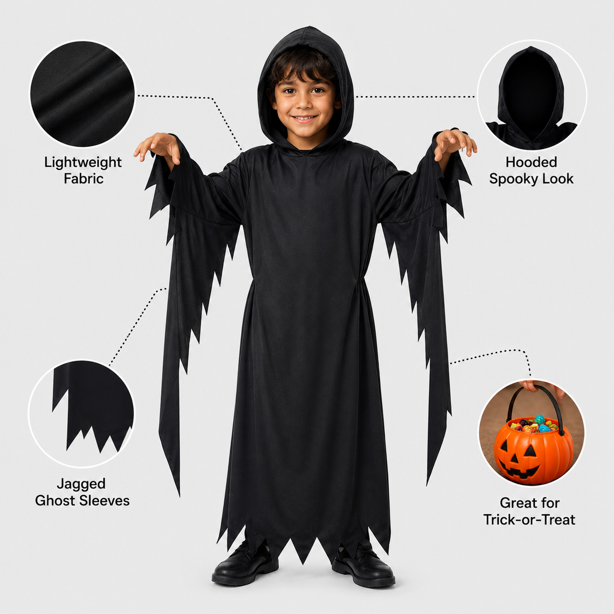 Festive Find Store Scary Unisex Halloween Fancy-Dress Costume Adult, Teens and Kids