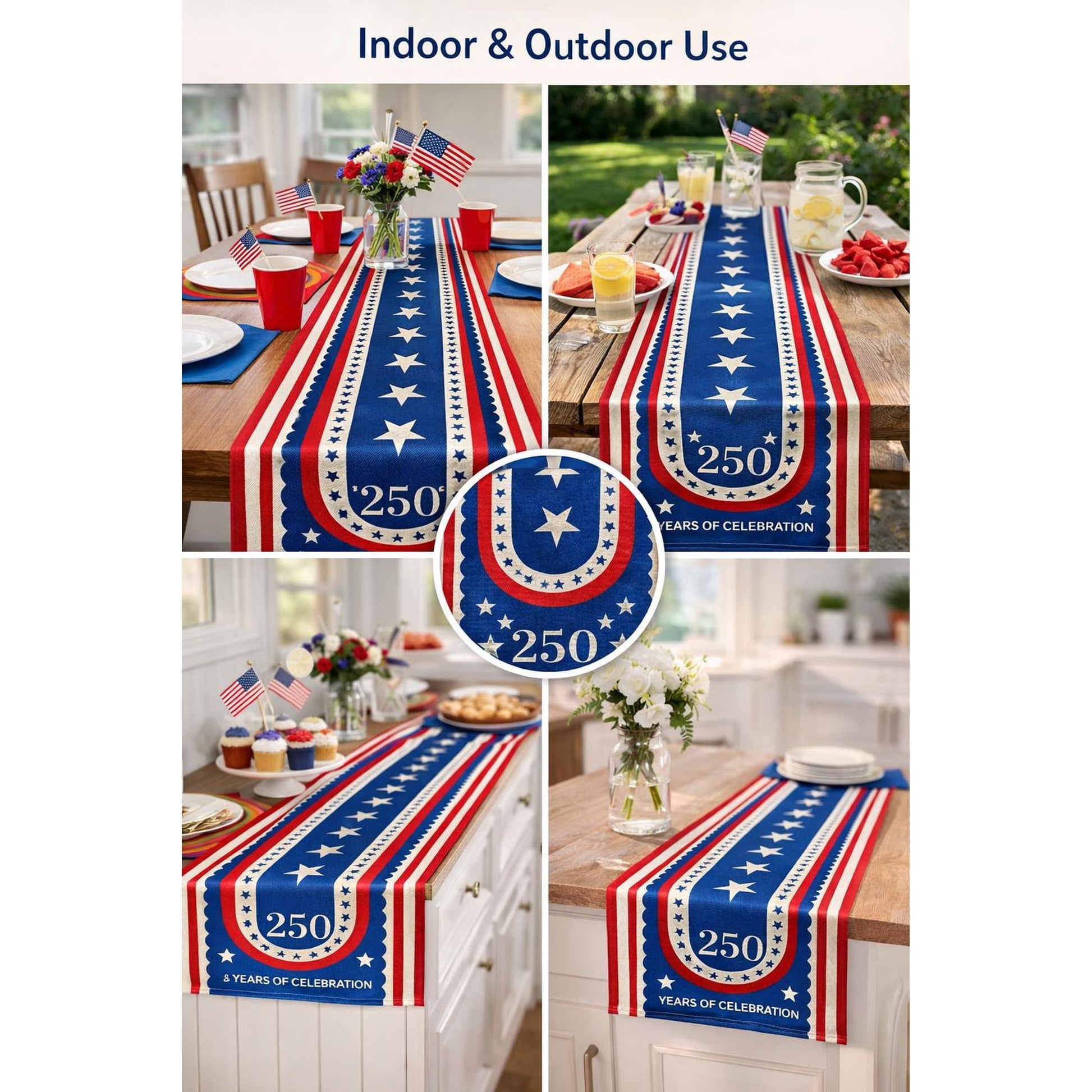 4th of July Patriotic Table Runner - 13 x 72 Inch image 6