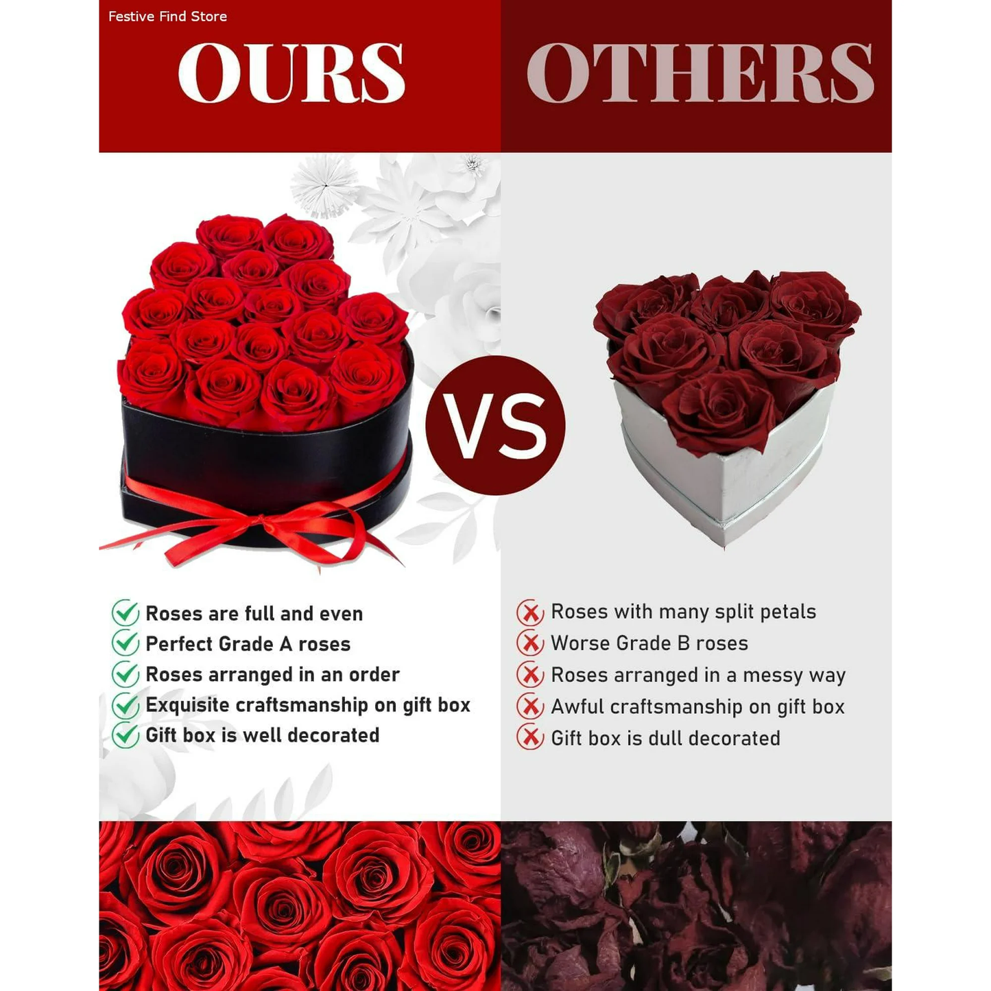 16 Preserved Roses in Heart Box – Forever Rose Gift for Special Occasions
