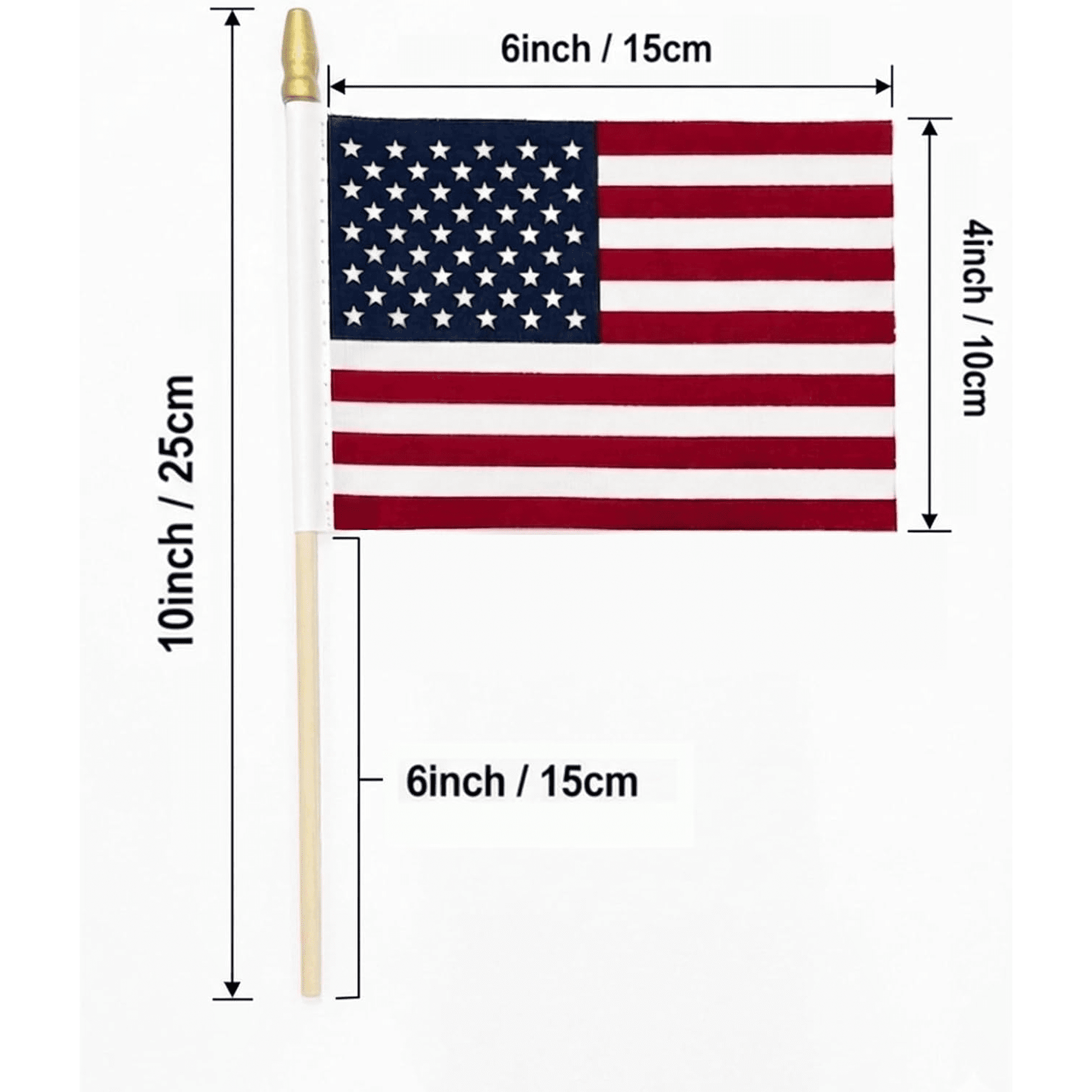 Small USA Flags on Stick 12 Pack - 4 x 6 Inch image 4
