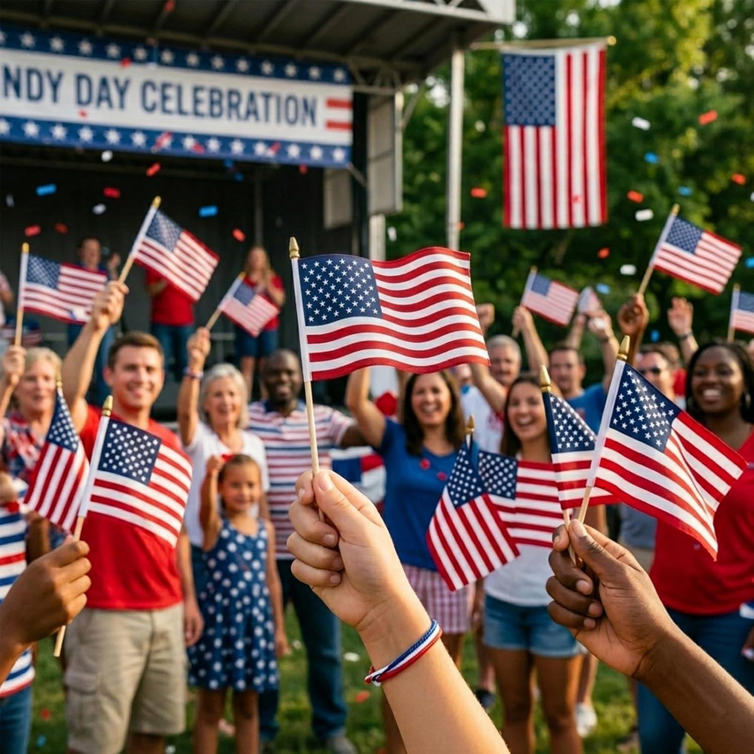 Small USA Flags on Stick 12 Pack - 4 x 6 Inch image 6